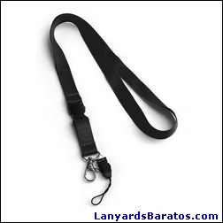 Lanyard sencillo, en color negro.